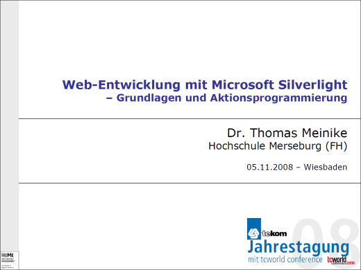 Titelseite vom Silverlight-Vortrag